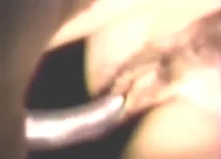 Trimmed vag prepping for beast gaping in 4 min zoo clip